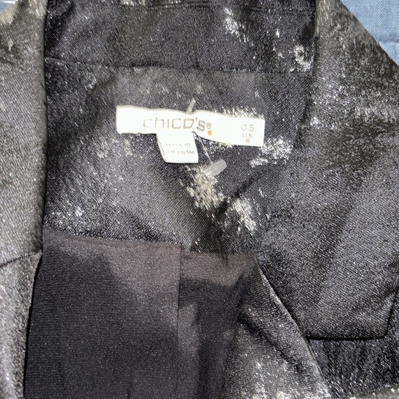 Chicos Jacquard Dressy Blazer Black/Sliver US Size 6 - Picture 7 of 7